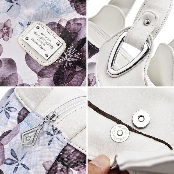 Vegan Leather Handbag for Women Large Tote Multi Pocket Soft Hobo Purse - Picture 6 of 7